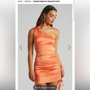 Orange homecoming/dance satin dress